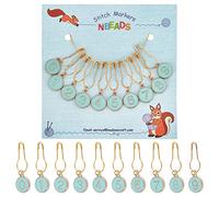 NBEADS 10pz Segnapunti di Smalto, Marcapunti Uncinetto Numero 0~9 Segnapunti Ciondoli Charms con Chiusura A Moschettone per Maglieria Tessitura Accessori, la Creazione di Gioielli