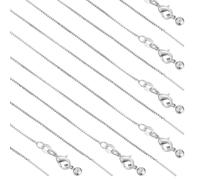 NBEADS 12 Pezzi di Catene a Scatola Elegante, da 51cm Regolabili in Ottone con Collane Slider e Fermo in Gomma per Creazione di Gioielli