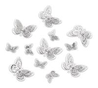 NBEADS 12 pz 2 stili Farfalla Acchiappasole Da Appendere, Connettori In Ottone con Strass di Cristallo, Pendenti per Finestre Decorazioni per Matrimoni Giardini Creazione di Gioielli, Platino