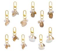 NBEADS 12 Pz 4 Stili Portachiavi A Conchiglia, 6.2-6.95cm Portachiavi Da Spiaggia Accessori Ciondolo Per Borsa A Forma Di Conchiglia Portachiavi A Forma Di Conchiglia Con Perla Per Chiavi Auto Zaino