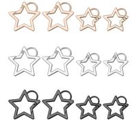 NBEADS 12 Pz 6 stili Portachiavi Moschettone Stella, Portachiavi A Forma di Stella Moschettone In Lega con Anelli A Molla per Chiavi e Portafoglio, Campeggio, Pesca, Viaggi, Accessori per Esterni