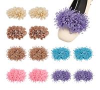 NBEADS 12 Pz Clip per Scarpe con Fiore 3D, Fermagli per Scarpe Decorativi, Bordo Bruciato Unico, Abbellimento per Scarpe con Tacchi Alti Staccabili, Fibbia per Scarpe Fai Da Te, Colore Misto, 11x8cm