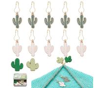 NBEADS 12 Pz Kit Segnapunti, Incluso 10 Pz di Marcatori Punto Cactus 2 Pz di Tappi per Ferri Da Maglia Cactus Set di Strumenti Segnapunti per Maglieria Smaltati In Lega per Portachiavi Fai Da Te