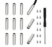 NBEADS 12 set di Punte per Lacci di l'e Scarpe con Viti e Cacciavite, Tappi Terminali Lacci di l'e Scarpe con Testa Rotonda Da 4mm per Riparazioni Fai Da Te Creazioni di Design, 25x6mm, Platino