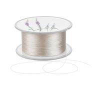 NBEADS 120m Filo Per Perline Spessore 0,15mm, Corda Ultra Sottile Intrecciata Invisibile Per Bracciali, Adatto A Realizzazione Gioielli Intreccio Perline Telaio Cucito E Lavori Artigianali, Beige