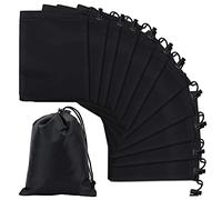 NBEADS 12pz Sacchetti con Coulisse in Poliestere, Sacchetti di Nylon Nero 20x16cm Sacchetti di Immagazzinaggio Sacchetti Regalo A Levetta Sacchetti per Gioielli da Viaggio A Casa per Lo Sport