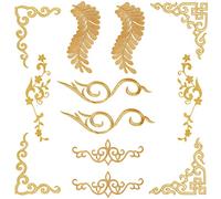 NBEADS 12pz Toppa da Ricamo con Fiore d'oro, Toppe A Fiore in Pizzo Ricamate Toppe Termoadesive da Cucire per Decorazioni di Abiti da Sposa, Riparazioni di Abbigliamento, Berretti di Jeans
