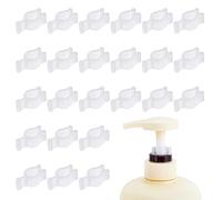 NBEADS 130 pz Clip di Bloccaggio per Pompa A Prova di Perdite, Fermagli di Sicurezza per Pompe per Flaconi Cosmetici In PP per Flaconi Da Viaggio per Lozione Shampoo e Olio Detergente Chiaro, 21x9x8mm