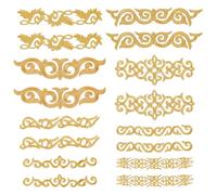 NBEADS 16 Pz 8 Stili Patch per Ricamo Fiore In Pizzo Dorato, Applicazioni con Fiori In Stile Etnico, Toppe Termoadesive/Da Cucire per Decorazioni di Vestiti e Artigianato Fai-Da-Te