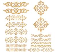 NBEADS 16pz Toppa Da Ricamo con Fiore D'Oro, Toppe Termoadesive Toppe Cucite Applicazioni Floreali Dorate per La Decorazione di Abiti Da Sposa Riparazione di Abbigliamento Zaini Jeans Caps