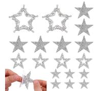 NBEADS 18 Toppe Termoadesive A Forma Di Stella Con Strass Argentato In 4 Stili, Applicazioni Cristallo 46~90mm Per Decorare Abbigliamento, Borse E Cappelli