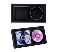 NBEADS 2 Cornice per Esposizione CD, Cornice Porta CD Da Parete e Da Tavolo In Plastica Nera Da 33.6x17.7cm con Doppia Scanalatura Decorazione per La Casa per Album Musicali e CD Firmati