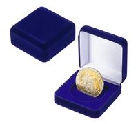 NBEADS 2 Espositore per Monete Quadrato, Scatola Espositiva per Monete Commemorative e Medaglie in Velluto Blu Notte, 6.85x6.55x2.85cm/2.7x2.58x1.12inc