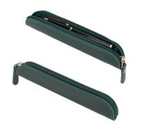 NBEADS 2 pezzi Custodia in Pelle con Cerniera per Penne, Grigio Ardesia Scuro Custodia Singola per Penne Copertina Custodie per Penna Stilografica Vintage per Casa Lavoro Ufficio, 19,7x2,7x2,6 cm