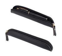 NBEADS 2 pezzi Custodia in Pelle con Cerniera per Penne, Nero Custodia Singola per Penne Copertina Custodie per Penna Stilografica Vintage per Casa Lavoro Ufficio, 19,7x2,7x2,6 cm