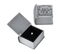 NBEADS 2 Pezzi Metallo Scatola per Denti da Latte, Portaoggetti In Metallo A Forma di Libro per Conservare I Ricordi, Argento Antico, 3.95x2.2x3.95cm