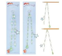 NBEADS 2 pz Catenelle per Maglieria con Ciondolo A Forma di Tartaruga, Segnapunti con Perline di Vetro Verdearo per Lavorare A Maglia e All'Uncinetto, per Monitorare I Progressi Del Progetto