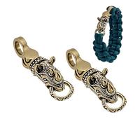 NBEADS 2 pz Perline In Ottone Paracorda, Fermagli per Bracciali con Testa di Rinoceronte Perline Distanziatrici per Corda Intrecciata EDC Accessori per Artigianato Paracorda, Bronzo Antico, 5.9x1.45cm