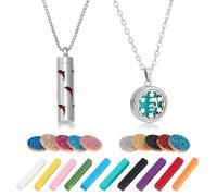 NBEADS 2 set di 2 stili di Collana per Diffusore di Oli Essenziali, Collana con Diffusore di Aromi Motivo A Delfino, Ciondolo per Aromaterapia con 20 ricarica di Profumo, Regali per donna Uomo