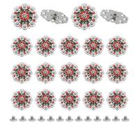 NBEADS 20 Pz Bottoni A Vite Posteriori, 37mm Bottoni Decorativi In Strass Concho Fibbie Decorative In Concho per Accessori In Pelle Fai Da Te Portafogli Cinture Gilet Borse, Rosso