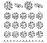 NBEADS 20 Pz Bottoni A Vite Posteriori, 37mm Bottoni Decorativi In Strass Concho Fibbie Decorative In Concho per Accessori In Pelle Fai Da Te Portafogli Cinture Gilet Borse, Chiaro