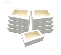 nbeads 20 scatole di carta kraft con finestra, 24 x 16 x 7,5 cm scatole per torte scatole regalo di cartone scatole per biscotti per dolcetti scatole di imballaggio per pasticceria macarons caramelle