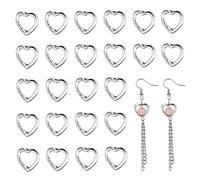 NBEADS 200 Pz Cornici di Perle di Cuore, Argento Antico Stile Tibetano Cuore Vuoto Perle di Metallo Ciondolo Cuore Charms per Fai da Te Artigianato Braccialetto Collana Gioielli, Foro: 1mm