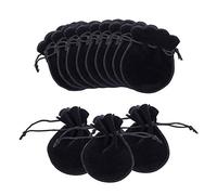 NBEADS 200Pcs Velluto Gioielli Matrimonio Sacchetti Regalo Sacchetto Coulisse Borse, Nero, 90 X 70 mm