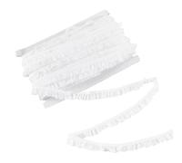 NBEADS 21.87 iarda Pizzo Elastico In Nylon Bianco, Nastro Elastico con Volant, Loop elastico per cucire Passamaneria In Tulle con Bordo Smerlato per Decorazioni Nuziali