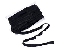 NBEADS 21.87 iarda Pizzo Elastico In Nylon Nero, Nastro Elastico con Volant, Loop elastico per cucire, Passamaneria In Tulle con Bordo Smerlato per Decorazioni Nuziali