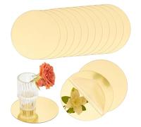 NBEADS 24 Pezzi Specchi Rotondi Acrilici per Centrotavola, 10cm Specchi Cerchio Piatti Candele Decorazioni Parete Matrimonio Tavolo Doccia Party Natale Spessore 0.8mm, Oro