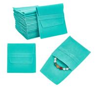 NBEADS 24 pz Sacchetto per Gioielli In Microfibra Blu-Verde, Borsa per Cosmetici Tascabile Buste con Patta per Gioielli In Velluto Borsa per Buste Pieghevoli per Bracciali, Collane, 9.6x9x0.25cm