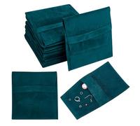 NBEADS 24 pz Sacchetto per Gioielli In Velluto, Borsa per Cosmetici Tascabile Buste con Patta per Gioielli In Velluto Borsa per Buste Pieghevoli per Orecchini, Bracciali, Collane, 9.6x9x0.25cm