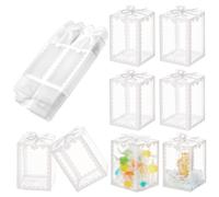NBEADS 24 pz Scatola In PVC Trasparente, Scatola Da Imballaggio per Bomboniere con Stampa Corona Da 5x5x7cm per Caramelle Dolci Cioccolato Natale Ornamenti per Feste di Nozze Regali