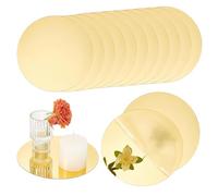 NBEADS 24 Specchi Rotondi Acrilici per Centrotavola, Specchi da 15 cm per Torte Candele Decorazioni Murali Matrimonio Doccia Feste Natale Spessore 0.8 mm, Oro