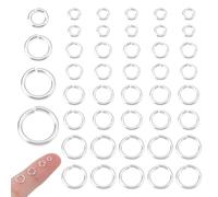 NBEADS 240 Pz Anelli di Congiunzione Aperti Argentati, 4 Misure 3/4/5/6mm, Anelli in Ottone Argentati per Riparazione e Creazione Gioielli Fai Da Te