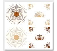 NBEADS 2pz Sun Ray Stencil, Stencil Sole 30x30cm Modi li Riutilizzabili per Arte e Pittura Fai-da-Te Stencil Quadrati per Dipingere su Pareti di Mobili di Carta su Tela di Legno