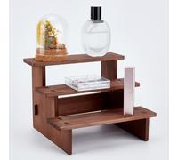 NBEADS 3 livello Legno Display Riser, 18x20x14.2cm Alzate Piccoli Alimenti Da Tavolo Color Cammello Espositori Cosmetici Organizer per Profumi per La Collezione di Figure