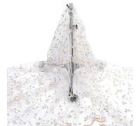 NBEADS 3 metro di Tessuto In Pizzo A Rete Floreale, 130cm di Larghezza Organza Ricamato Tessuto di Tulle Fiori Foglie di Vite Pizzo per Matrimonio Fai Da Te Abiti Fatti A Mano Abito, Floreale Bianco