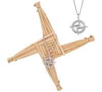 NBEADS 3 pz 2 stili St. Croci di Brigida, Collane con Ciondolo A Forma di Croce di Santa Brigida In Acciaio Inossidabile Croci Da Parete Appese In Irlanda Benedizione Irlandese