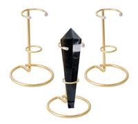 NBEADS 3 Pz Espositore per Bacchetta di Cristallo, Espositori per Rocce Espositore per Bracci In Ferro Espositore per Cavalletto Piccole Pietre Preziose Cristallo Minerale Agata, 8.5x13cm, Oro Chiaro