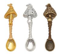 NBEADS 3 Pz Pendenti A Forma di Fungo In Lega, Ciondoli In Lega di Cucchiaio Collana con Filo Avvolto Ciondoli di Cucchiai per Creazione di Gioielli Artigianali Fai-Da-Te, 6.8cm di Lunghezza