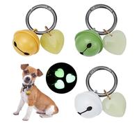NBEADS 3 set di Campanelli per Collare per Cani, Campanelli Luminosi Da 6cm per Cani con Fermagli Ad Anello A Molla Lega Tracciamento per Collari Uso Interno Ed Esterno, Verde/Bianco/Giallo