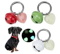 NBEADS 3 Set di Campanelli per Collare per Cani, Campanelli Luminosi Da 6cm per Cani con Fermagli Ad Anello A Molla Lega, Tracciamento per Collari Uso Interno Ed Esterno, Verde/Bianco/Rosso