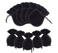 NBEADS 30 pz 12x9cm Sacchetti con Coulisse in Velluto, Sacchetti Regalo di Zucca Nera Sacchetti di Caramelle Sacchetti di Immagazzinaggio di Gioielli per Bomboniere per Feste