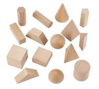 NBEADS 30 pz Forme 3D Solidi Geometrici, Blocchi di Legno Artigianali, Cilindri, Forme Geometriche In Legno, Apprendimentodi l'a Matematica, Geometria Manipolativa per Bambini, Formato Misto