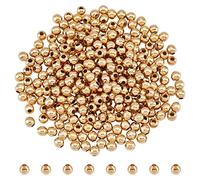 NBEADS 300pz 304 Perle in Acciaio Inossidabile, 4mm Perline Distanziali in Metallo Perline Dorate Rotonde Perline Sciolte Lisce per La Creazione di Gioielli Orecchini Bracciale Fai da Te, Foro: 1.6mm