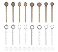 NBEADS 36 Pz Bronzo Antico Vassoio Ciondolo Segnalibro Kit, tra Cui 16 Pz Righello Impostazioni Cabochon Segnalibro 20 Pz Cabochon di Vetro Trasparente per Crafting Fai da Te Segnalibro