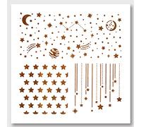 NBEADS 3pz Modi li di Stencil per Pittura A Stella, 30x30cm Stencil Riutilizzabili per Arte e Artigianato con Cielo Stellato per Dipingere su Legno, Tessuto, Carta, Pareti, Pavimento, Piastrella