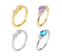 Nbeads 4 Pz 2 Colori 925 Base Per Anello In Argento Sterling, 17.5mm Componenti Di Base Per Anelli Con Strass Per La Creazione Di Gioielli Fai Da Te Con Pietre Preziose
